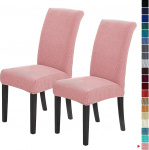 Howhic s&ouml;&ouml;gituba Stretch Chair Covers Set of 2 eemaldatav pestav s&ouml;&ouml;gitoolid s&ouml;&ouml;gitoolid s&ouml;&ouml;gitoolid Slipcovers Seat Protector ideaalne kodu kaunistamiseks ja bankett (Dusty Pink, 2 t&uuml;kki)