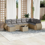 8-TLG. Garten-Sofagarnitur mit Kissen Schwarz Poly Rattan, PE-Rattan Garten Sofa Set als Gartenm&ouml;bel f&uuml;r Terrasse und Au&szlig;enbereich