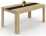 IDMarket - Gruusia ristk&uuml;likukujuline s&ouml;&ouml;gilaud 8-le inimesele p&ouml;&ouml;gipuust ja must 160 x 80 cm