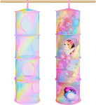MHJY Cuddly Toy Storage Hanging Basket Pack of 2 Foldable Hanging Storage Lastetuba Pehme m&auml;nguasi rippuv riiul Vannituba m&auml;nguasjade v&otilde;rgusilma korraldaja V&otilde;rk Pluus m&auml;nguasjade rippuv korraldaja 4 tasandit