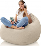 Aiire Relaxo XXL Bean Bag koos t&auml;idisega - hiiglaslik Bean Bag tool t&auml;iskasvanutele, poistele ja lastele - j&auml;medad p&otilde;randapadjad, Chill tool m&otilde;nusasse nurka - Gaming Bean Bags Beige
