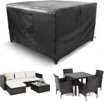 M&ouml;&ouml;blikomplekti katted, 130 x 130 x 74 cm ristk&uuml;likukujuline veekindel vihmakindel tuulekindel anti-UV terrassilaudade katted koos &otilde;hutusauguga Cube Set Patio Outdoor m&ouml;&ouml;bli kaitsja jaoks