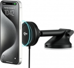 iOttie Velox Qi2 Mini 15W traadita laadija autokinnitus - auto telefonihoidik - MagSafe &uuml;hilduv iPhone'i hoidik Qi2 nutitelefonidele (iPhone 12, 13, 14 ja 15) - autolaadija kaasas