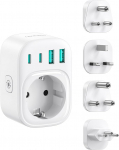 LENCENT Worldwide Travel Adapter Set Type D, G, M, N Universal Travel Adapter Rahvusvaheline pistikupesa adapter Inglismaa, India, Sri Lanka, Brasiilia, L&otilde;una-Aafrika, Hong Kong, Malaisia jaoks.