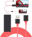 HDMI-USB-adapteri kaabli juhtme dongle naise HDMI-mehe HDTV Android OS telefoni teleri monitorile projektorile (punane)