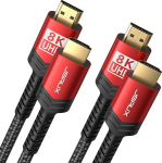 JSAUX 8K HDMI kaabel, 2 Pack 6ft 48Gbps High Speed HDMI 2.1 punutud HDMI kaabel, 4K 120Hz 144Hz, 8K 60Hz, Dynamic HDR, DTS:X, 2K, 1080P, 3D, eARC