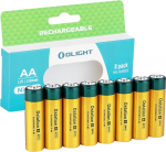 OLIGHT Ostation B Pro laetavad patareid suure mahutavusega 2100 mAh 8 kaupa - AA NiMh patareide ts&uuml;kliline eluiga 300+ korda madala enesepuhastusega AA patareid