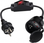 Schuko 16A 250V veekindel Mini l&uuml;hike pikenduskaabel IP44 v&auml;litingimustes siseruumides kodukontoris (1m)