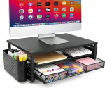 WenYa Monitor Riser, ergonoomiline laua t&otilde;stuk koos hoiuga, tugev metallist arvutit&otilde;stuk, arvutiekraani stend padile, PS5-le, arvutile, printerile