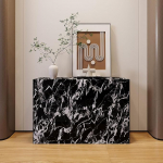 Console Table aus Vollem Marmor, Beistelltisch Schmal Moderne f&uuml;r Flur, Eingang, Hall, Stabil, ohne Montage Erforderlich(Black)