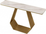 Beistelltisch f&uuml;r das Sofa mit Metallgestell, Kratzfester Marmorplatte, Konsolentisch, Flurtisch f&uuml;r Eingangsbereich, Flur und Schlafzimmer(Yellow,120cn/47in)