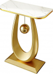 Moderner Konsolentisch aus Gesintertem Stein, U-f&ouml;rmiges Schmiedeeisengestell, Kratzfest, Abgerundete Kanten, Kompakt f&uuml;r den Eingangsbereich(Yellow,60cm/24in)