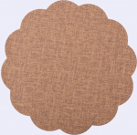 f&uuml;r Tische, Mahlzeiten, Tischsets, 2er-Set, runde Makramee-Tischsets aus PU-Hanfimitat for den Esstisch, rutschfeste, leicht zu reinigende K&uuml;chen-Essmatten, hitzewaschbare Tischsets(Brown)
