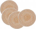 Punutud lauakatted, &uuml;mmargused kootud paberist &otilde;lgedest lauakatted, 18 cm, v&auml;ikesed lauakatted, rannalauad, 4 tk (khaki)