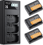 K&F Concept NP-FZ100 kaamera akud (3 tk) koos 3 pesaga laadija, 2280 mAh akud Sony Alpha A7III, A7IV, A7R III/A7R3, A7RIV, A7RV, A7C, A7S III/A7S3, A9, A9II, A6600, A9R, A9R, A9R, A9R, A9R