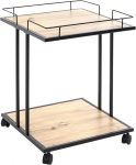 HAKU M&ouml;bel K&otilde;rvallaud ratastel Tamm Must MDF Melamiin Metall M&otilde;&otilde;tmed B 45 cm x K 60 cm x S 45 cm Stiil: Moodne