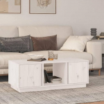 Kohvilaud K&otilde;rvallaud Dekoratsioon Elutoa laud Kohvilaud valge 110 x 50 x 40 cm Massiivne m&auml;nd Sobib elutuppa magamistuppa kontorisse