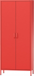 Jan Nowak Flavio 2-ukseline metallist riidekapp Glitter riiulid riidepuude vaikselt magnetilise sulgemisega riidekapp magamistuppa lastetuppa 80 x 185 x 45 cm Punane