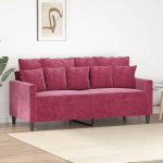ZEYUAN 359307 2-kohaline diivan Veinipunane 140 cm Sametist Lounge diivan, Diivanid ja diivanid, Relax diivan, Diivan elutuppa