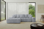 ALTDECOR ENSI-L nurgadiivan magamisfunktsiooniga ja voodikastiga nurgadiivan nurgadiivan L-kujuline diivanvoodi pikendatav elutoa diivanvoodi Cauchsofa ENSI-L - 276 x 165 x 76 cm helehall