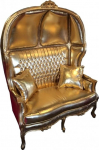 Casa-Padrino Baroque 2er balloon diivan kuldne nahk v&auml;limus/kuldne koos Bling Bling strassidega - elutoa diivan M&ouml;&ouml;bel Lounge Pulmad