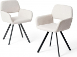 FurnitureR p&ouml;&ouml;rlevad s&ouml;&ouml;gitoa toolid, 2 tk, elegantsed k&ouml;&ouml;gitoolid pehme kangast istme ja metallist alusega s&ouml;&ouml;gituppa, k&ouml;&ouml;ki, beež