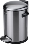 Fackelmann Paris Pedal Bin 3L Stainless Steel Mat - Elegantne matt roostevabast terasest pr&uuml;gikasti integreeritud kotihoidja, 2 k&auml;epidet, sobib vannituppa ja k&uuml;laliste tualetti