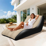Aufblasbares Sofa, Aufblasbare Couch, Luftsofa, Aufblasbare Couch f&uuml;r Camping, Aufblasbarer Sessel mit Pl&uuml;schbezug, 300kg Tragkraft, f&uuml;r Innen- & Au&szlig;enbereich