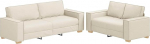 Leinenmischgewebe Diivan Set 2er in Beige 220x80x84 cm mit Breiten Armlehnen und Stabiler Rahmenkonstruktion f&uuml;r langanhaltenden Sitzkomfort