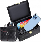 Car Key Faraday Box & Bags (Pack of 2), Keyless Go Protection for Mobile Phone, Signal Blocker for Credit Card and Car
