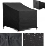 F&J Outdoors Adirondack Garden Chair Covers Lounge Chair Rocking Chair Cover Veekindel v&ouml;&ouml;kohal pinguldatud Outdoor m&ouml;&ouml;bli katted Rattan diivan tool Covers, must, 71 x 76 x 66/91 cm