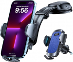 HTU 【2026 Uusim iminapakett ja ventilatsioon Paindlik k&auml;si mobiiltelefoni hoidja auto【T&otilde;eline s&otilde;jaline klass】360&deg; p&ouml;&ouml;ratav auto kinnitus armatuurlaual ketas iPhone 17 Pro Max Samsung S25, Diva Blue