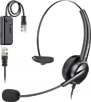 Cisco IP-telefonide peakomplektid, PChero&reg; 6ft Hands-free k&otilde;nekeskuse m&uuml;ravastane juhtmega monojuhtmeline 4-pin RJ9 kristallk&otilde;rvakomplektid mikrofoniga Cisco IP lauatelefonide jaoks