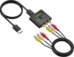 LiNKFOR RCA to HDMI Converter, 4:3/16:9 AV to HDMI adapter, 1080P Composite CVBS AV to Video Audio Converter adapter Wii/PS1/PS2/N64/Xbox/DVD/VCR, toetab PAL/NTSC formaati.