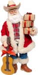 Kurt Adler Fabrich&eacute; Western Santa koos kitarriga, 11-tolline