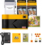 KODAK Mini 2 ERA 4PASS Mobile Photo Printer (5.3 x 8.6 cm) Gift Package + 8 Sheets Included + 60-Sheet Cartridge, Yellow