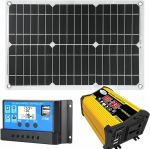 【Komplettes Solarstrom-Kit】18W Panel, 12V Wechselrichter, 30A Laderegler, wasserdichte Solaranlage f&uuml;r Wohnmobile und Camping (einzigartige Farbe)