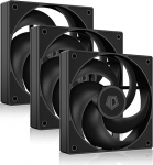 ID-COOLING AS-120-K TRIO 120 mm must arvutikarbi ventilaator 3-st paketist Suure j&otilde;udlusega jahutus, madal m&uuml;ra 27,2 dB(A), ventilaatori kiirused 300 RPM kuni 2000 rpm, 58 CFM
