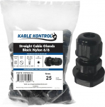 Kable Kontrol nailonist kaablifiltrid 18-25mm kaabli suurusele, sirge paigaldus, 29PG, 25 t&uuml;kki, pingevabastus, veekindel &uuml;hine kaablikaitses&uuml;steem t&ouml;&ouml;stuslikuks kasutamiseks, raskekaaluline kasutamine