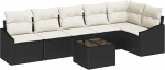 Rantry 6-teiliges Garten Sofa Set mit Kissen Braun Poly Rattan Gartenlounge Model3346747