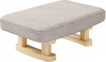 Vinbcorw Linen Fabric Stool, Small Footstool, Rectangular Ottoman with Padded Seat, Pine Legs and Padded Interchangeable Shoe Stool for Living Room and Bedroom A1