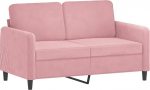 Rosa Samtsofa 2-Sitzer mit Metallgestell - Bequem, stabil & modernes Design | Wohnzimmer, Schlafzimmer Model359435