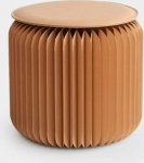 HKDJ Folding Paper Stool, Creative Round Chair Kraft Paper Material with Hexagonal Honeycomb Structure for School, Living Room, Brown