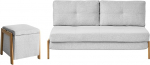 Beliani diivanikomplekt 3-Sitzer EDLAND Stoff Hellgrau mit Pouf