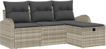 4-teiliges Garten Sofa Set mit Kissen Hellgrau Poly Rattan Gartenlounge Model3359051