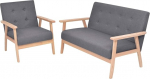 Gecheer diivan-komplekt 2-TLG. Stoff Dunkelgrau, Polstersofa Sitzgruppen Sofa f&uuml;r Wohnzimmer Apartment B&uuml;ro G&auml;stezimmer274923