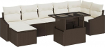 Rantry Model3349044 8-osaline aia diivan komplekt koos padjaga Brown Poly Rattan Garden Lounge