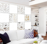 Lchen rippuv ruumijaotur 12 t&uuml;kki valge paneelid tahke paneel ruumijaotur kodu kaunistamiseks (segatud, 40 x 40 x 0,1 cm)