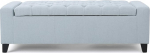 Christopher Knight Home Hikaru Light Sky Fabric Ottoman Measures 50cm D x 130cm W x 43cm H