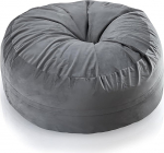 Aiire Giant Velvet Bean Bag 150 cm - Bean Bag Chair XXL kohev koos t&auml;idisega kaunistamiseks, poistele ja lastele - j&auml;medad p&otilde;randapadjad, Chill Chair Cuddly Corner - Relaxo Bean Bags t&auml;iskasvanutele Grey